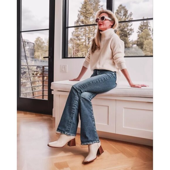 FREE PEOPLE Swim Too Deep Turtleneck Sweater in Tea Size Small - Picture 5 of 16